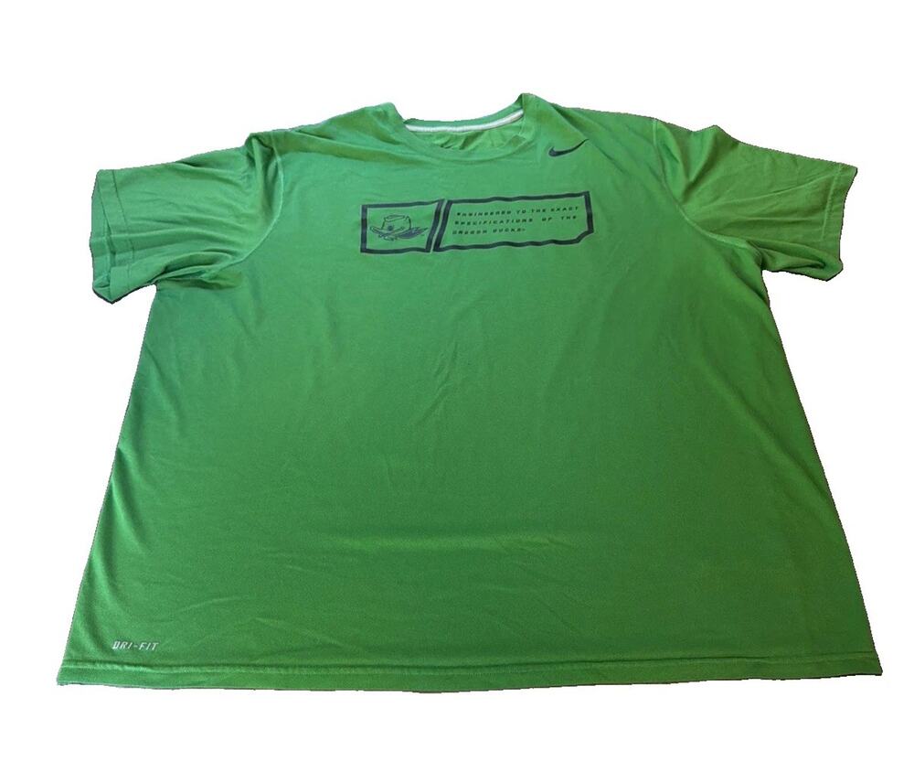 Green Nike Dri-Fit Oregon Ducks Athletics Tshirt Shirt Men's 3XL Short Sleeve